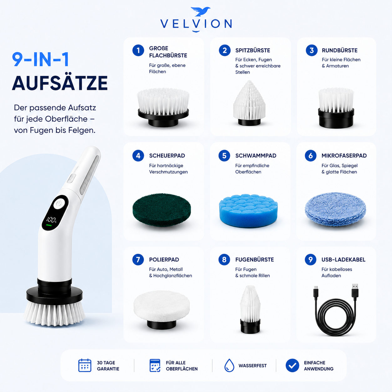 ScrubMaster 9-in-1 Elektrische Reinigungsbürste